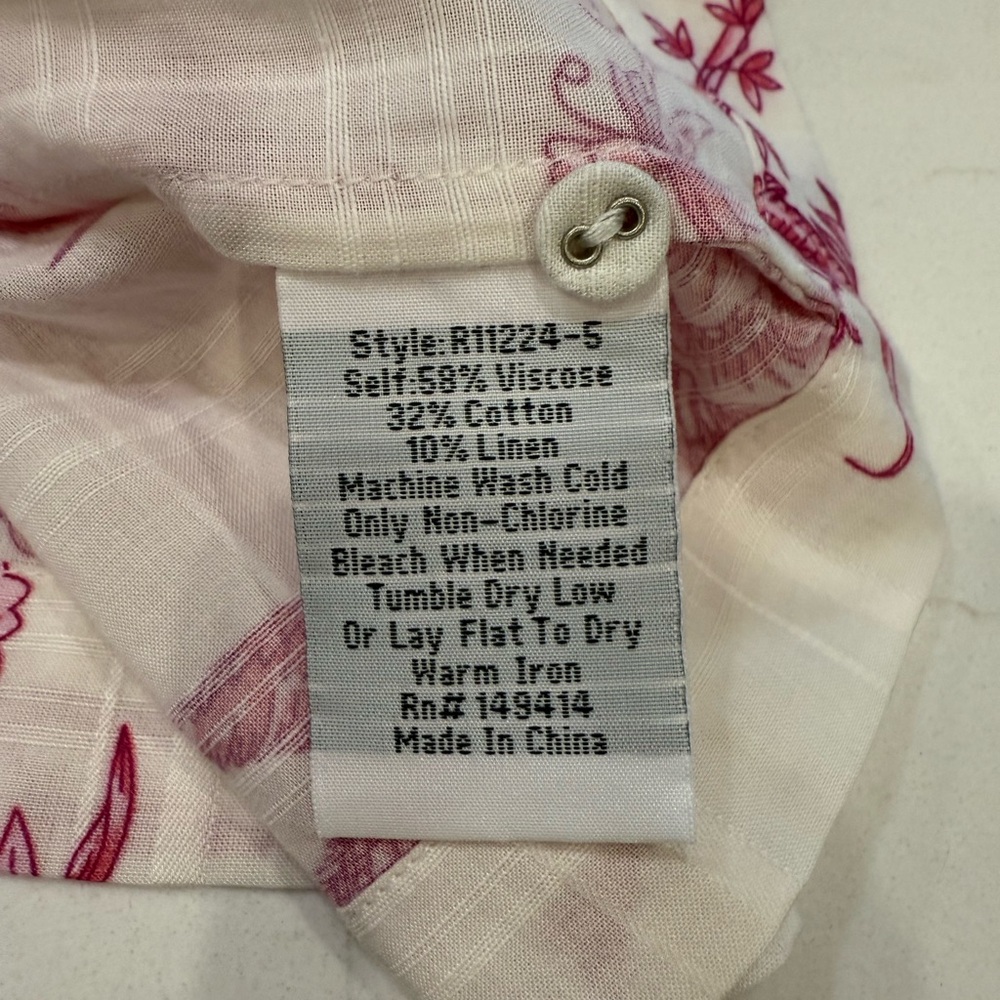 Johnny Was Pink Floral Button Down Shirt - Picture 8 of 10